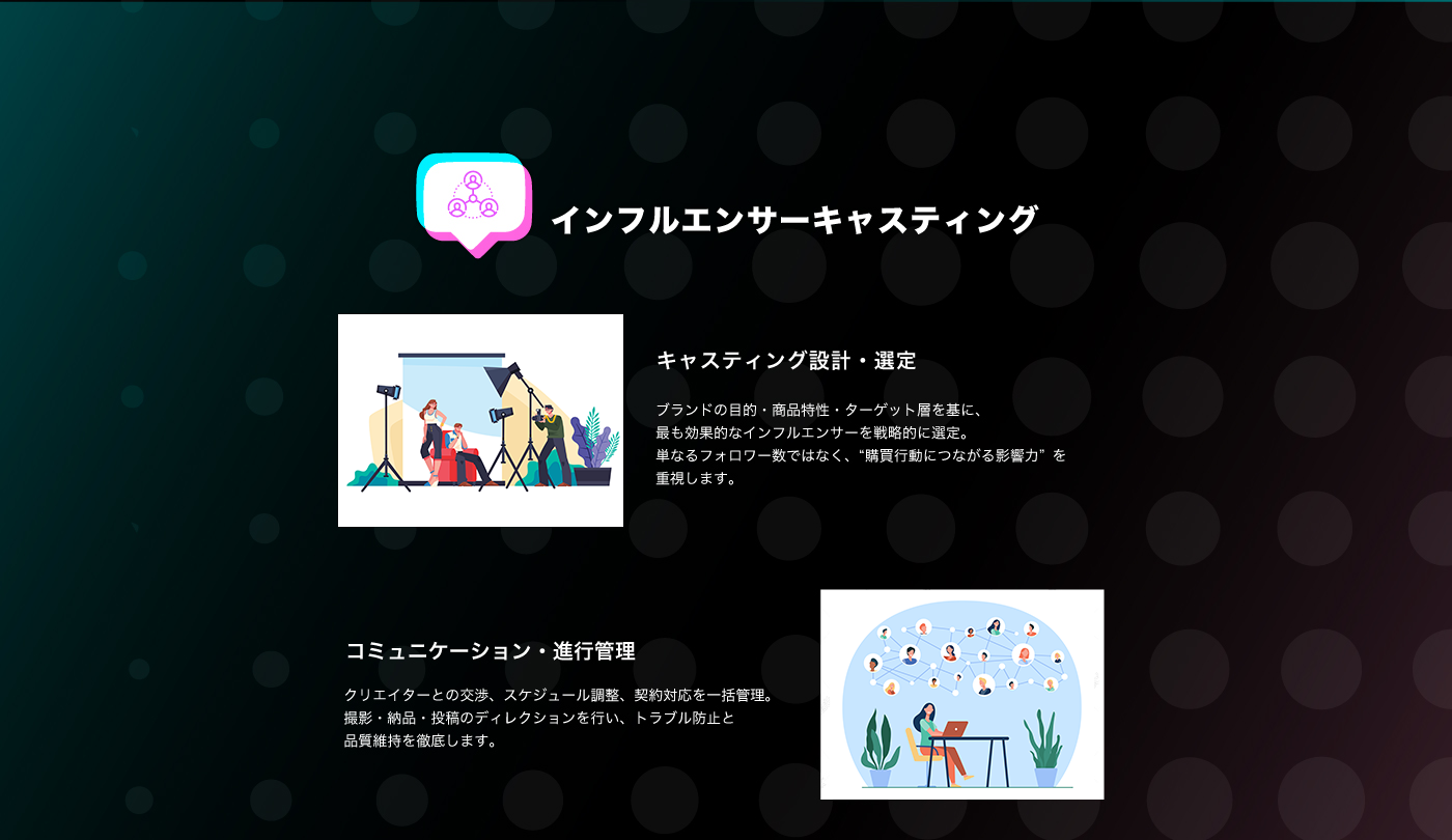 インフルエンサーキャスティング